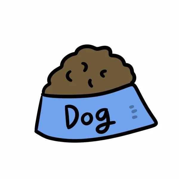 Dog Food Doodle Icon White Background — Stock Photo, Image