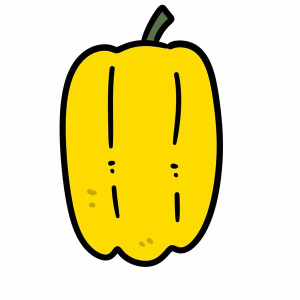 Cartoon Doodle Bell Pepper White Background — Stock Photo, Image