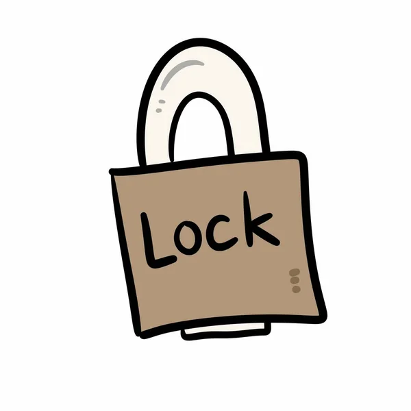 sticker of a cartoon lock