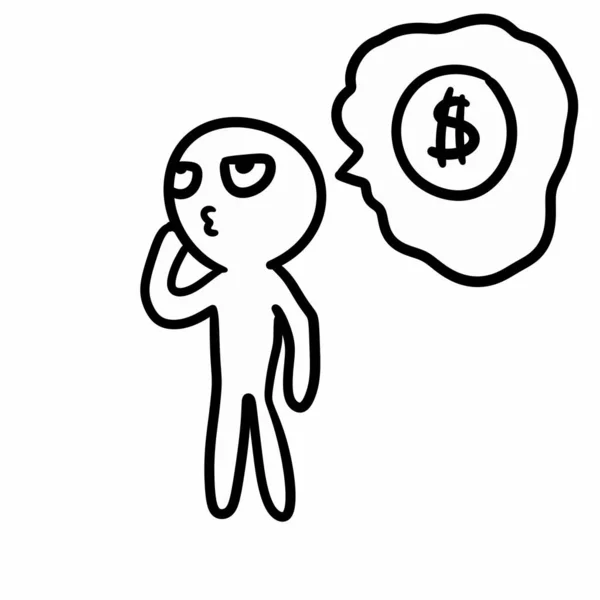 Homem Falando Sobre Dinheiro Ilustração Vetor Fundo Branco — Fotografia de Stock