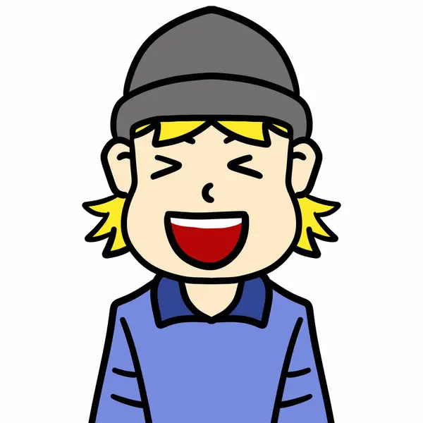 Cartoon Happy Boy Smiling Laughing — Stock Photo, Image
