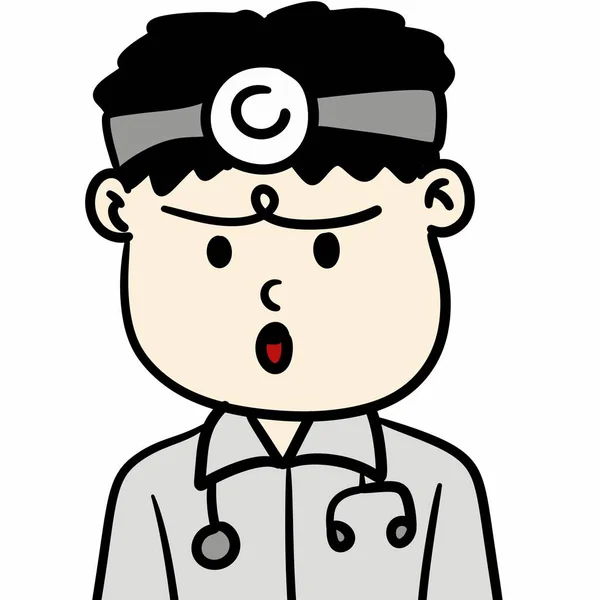 a cartoon illustration of a doctor looking scared.