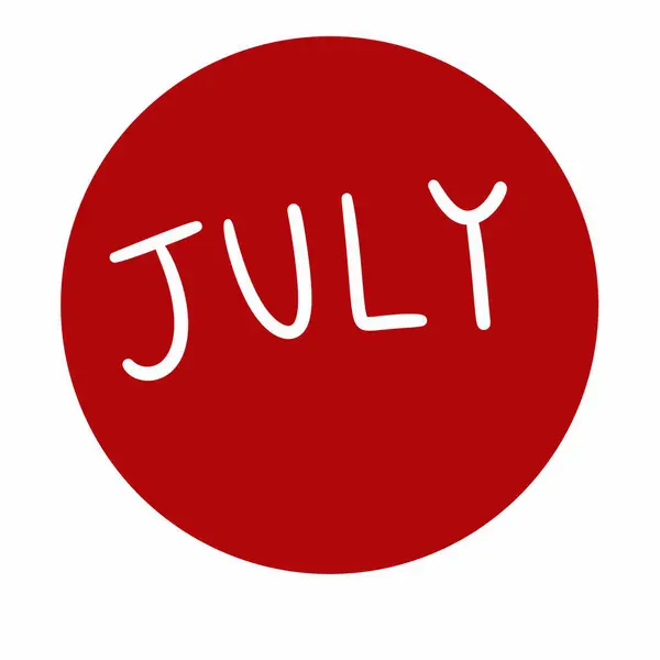 Kırmızı Damgalı Temmuz Kelimesi — Stok fotoğraf
