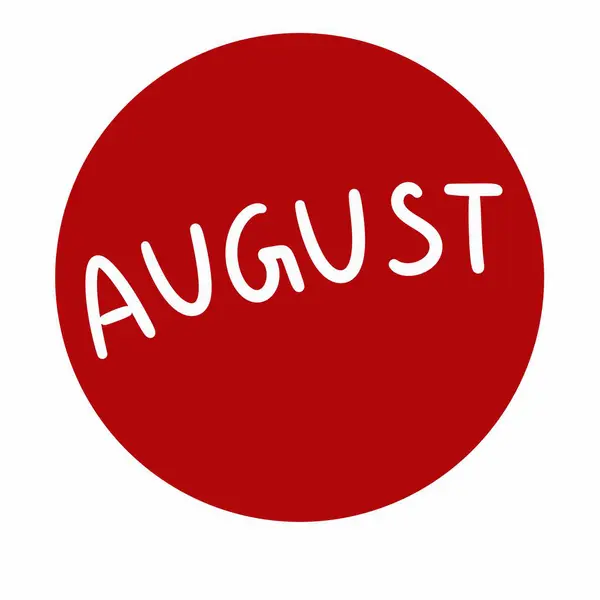 Beyaz Arkaplanda Ağustos Damgası — Stok fotoğraf