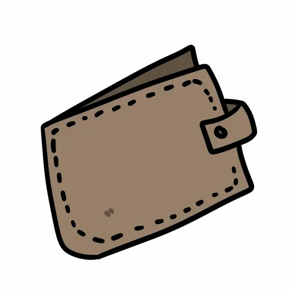 Ilustrace Ikony Peněženky Taška Peníze Kreslené — Stock fotografie