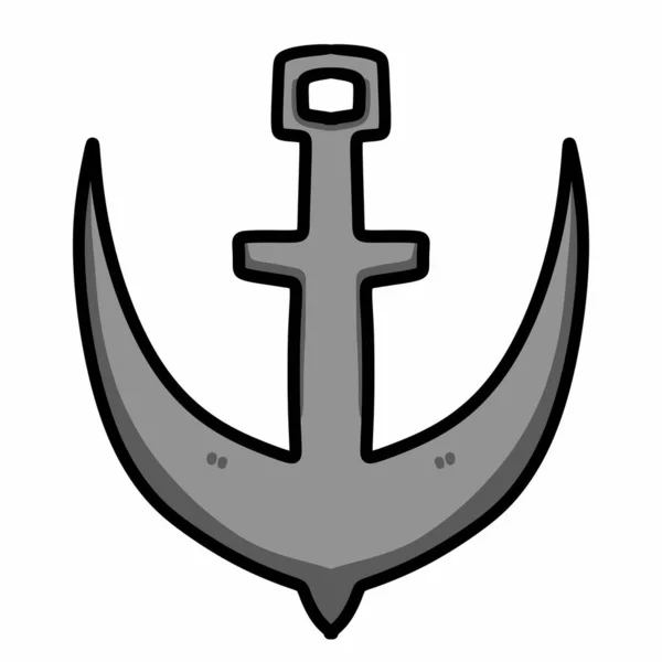 Anker Symbol Auf Weißem Hintergrund Cartoon Illustration — Stockfoto