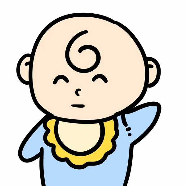 Art Cartoon Doodle Bald Boy — Stock Photo, Image
