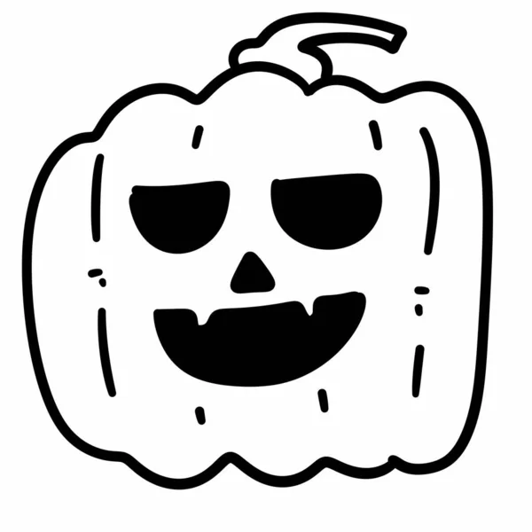 Arte Abóbora Halloween Com Ícone Linha — Fotografia de Stock