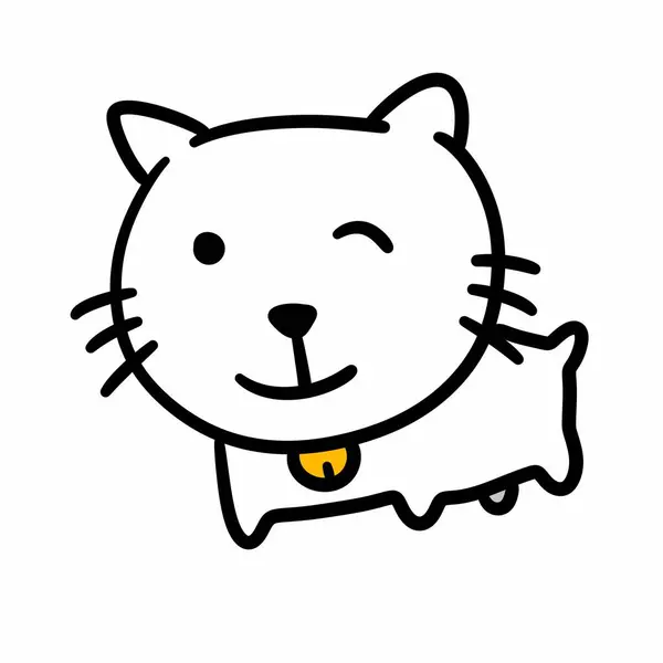 Cat Icon Cartoon White Background Illustration — Stock Photo, Image