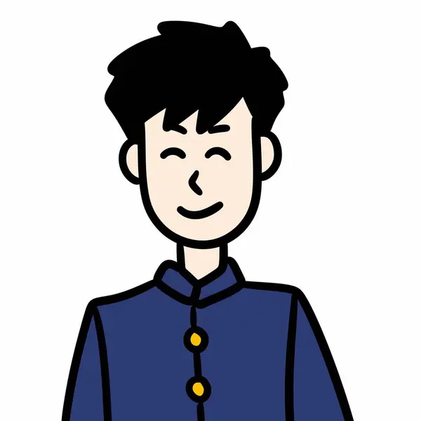 Молодой Человек Синей Рубашке Желтом Белом Фоне Иллюстрация Дизайн — стоковое фото