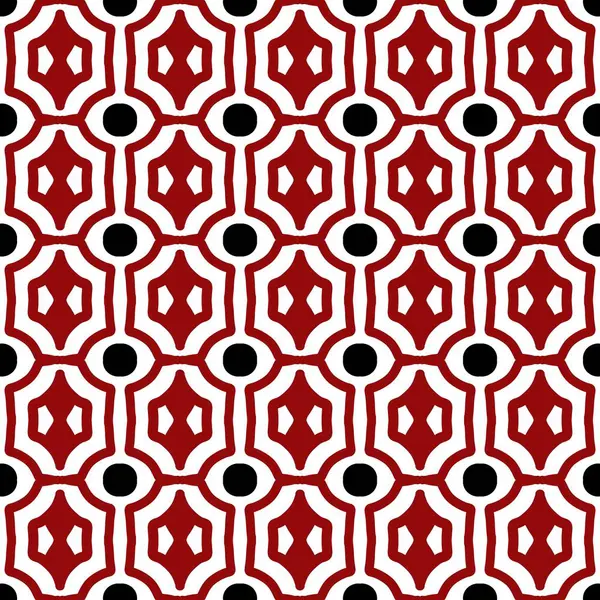 red and black ornament on white background. seamless pattern for textile and wallpapers