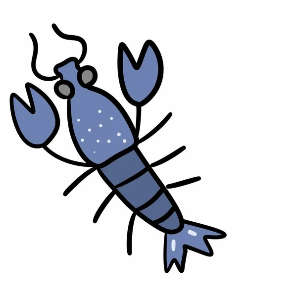 Ilustración Langosta Mar Azul Dibujos Animados —  Fotos de Stock