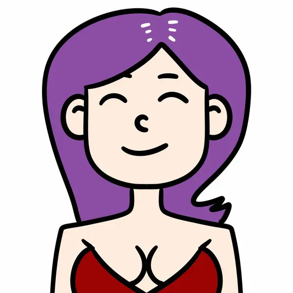 Cartoon Happy Female Face White Background — Stock Photo, Image