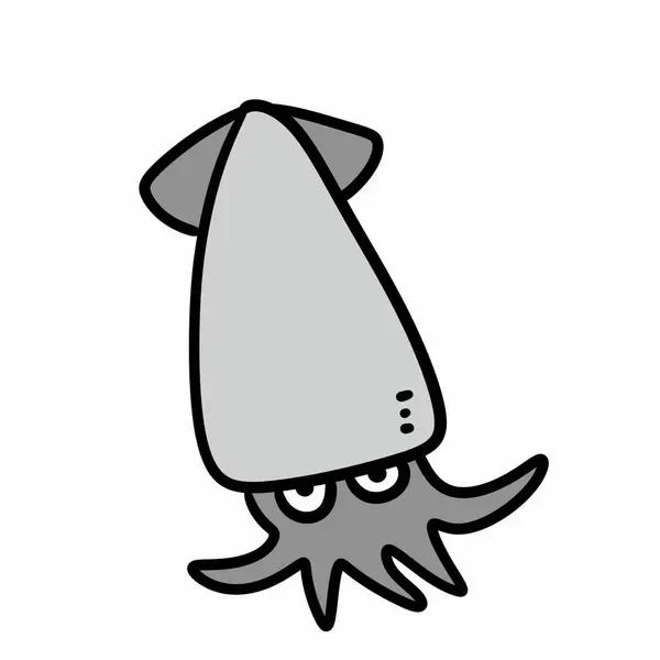 Squid Cartoon White Background — Stock Photo, Image