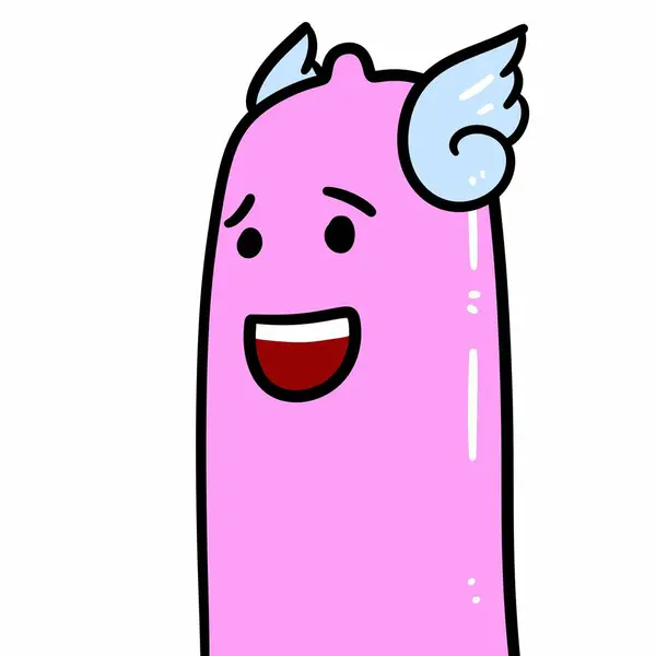 Ilustrace Roztomilého Kresleného Růžového Kondomu — Stock fotografie