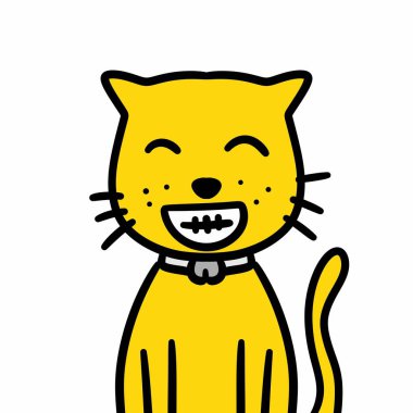 Beyaz arka planda sevimli kedi