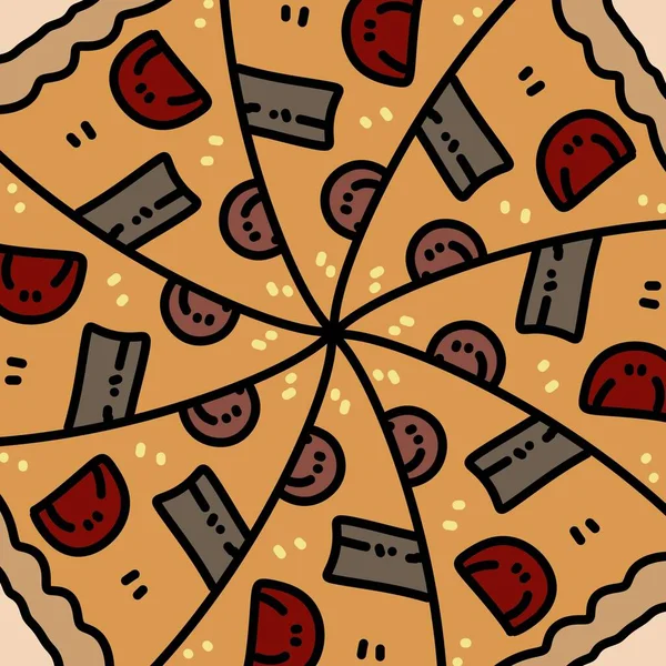 art color of pattern with pizza.