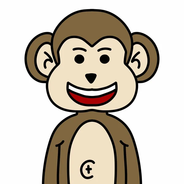 Monkey Big Eyes Illustration Design — Stock Photo, Image