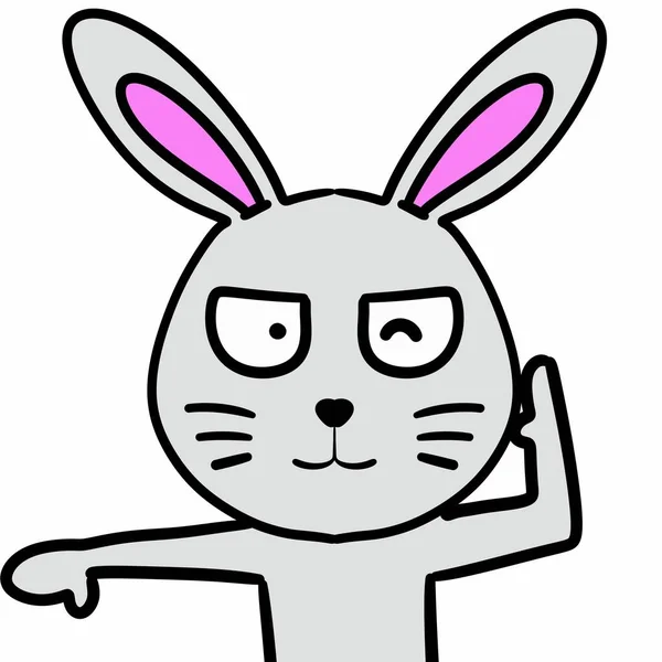 兔子动物卡通人物形象图解 — 图库照片