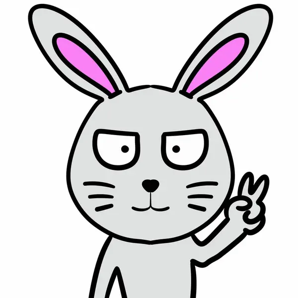 兔子动物卡通人物形象图解 — 图库照片