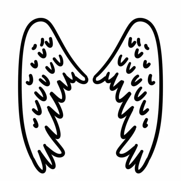 天使の翼のアイコン アウトラインスタイル — ストック写真