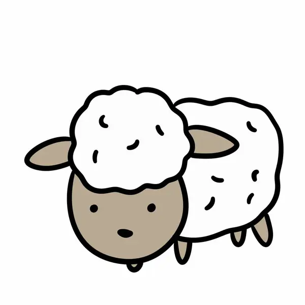 白い背景にある羊の漫画 — ストック写真