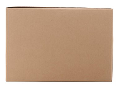 beyaz izole kahverengi karton kutu