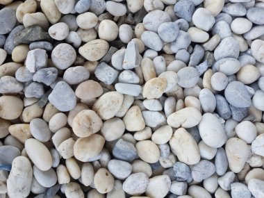 Sahilde beyaz çakıl taşları