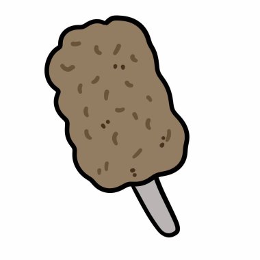 Beyaz arka planda çizgi film dondurması