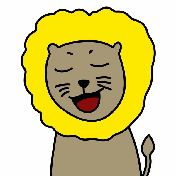 illustration of happy cartoon lion
