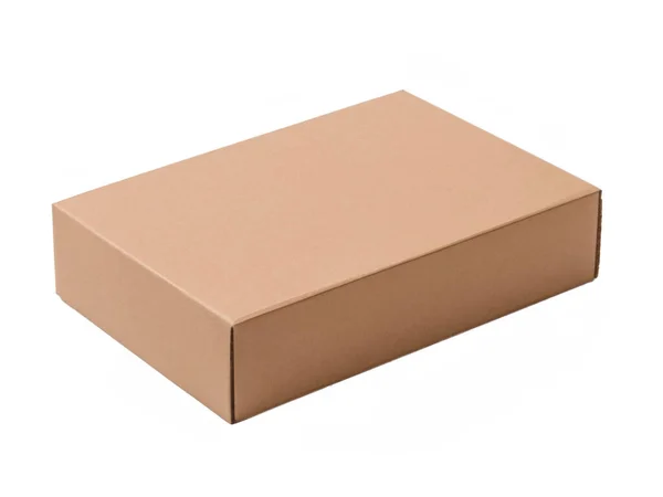 Karton Kutu Beyaz Üzerinde Izole — Stok fotoğraf