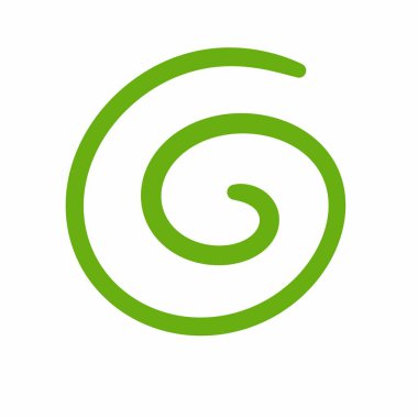 Beyaz arkaplanda yeşil çizgi dönüşü