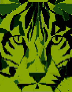 Kaplan başlı hayvan izi tasarımı.