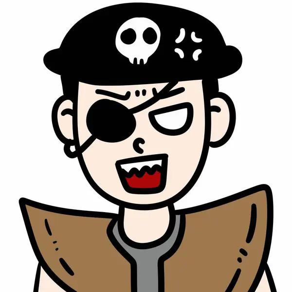 illustration of cartoon pirate man