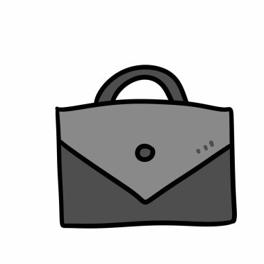 beyaz arkaplanda çanta karikatürü