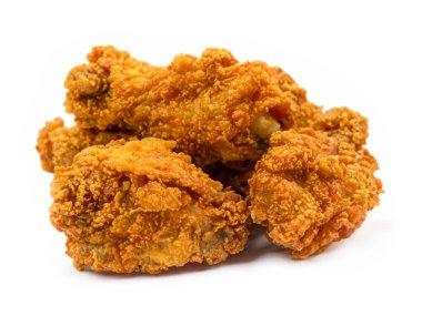 Beyaz arka plan üzerinde kızarmış tavuk baget