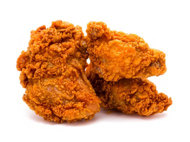 Beyaz arka plan üzerinde kızarmış tavuk baget