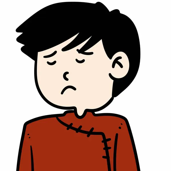 illustration of cartoon worried man