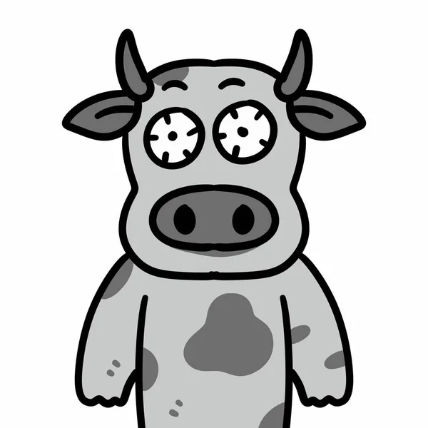 cute cartoon cow on white background