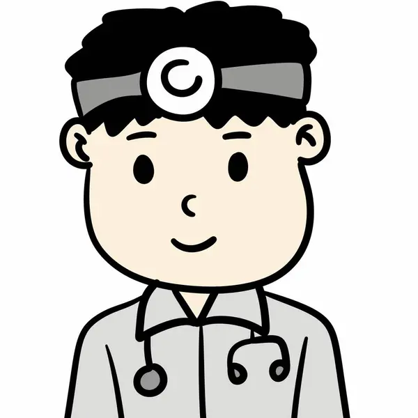 cute cartoon doctor wearing uniform