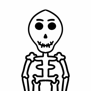 Cadılar Bayramı kafa çizimi tasarımı olan insan iskeleti