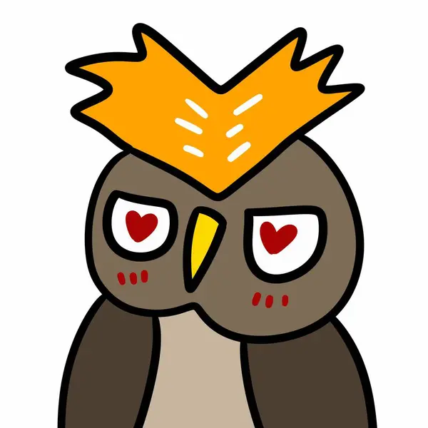cute owl cartoon on white background