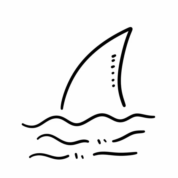 sea shark doodle icon, illustration