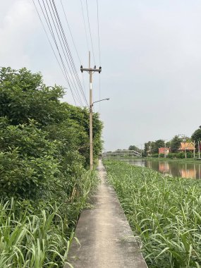 Parkın güzel manzarası, nehrin çok yakınında.