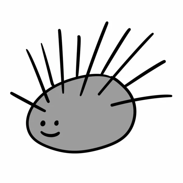 sea urchin cartoon on white background