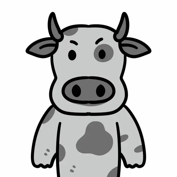 illustration of cute cartoon cow