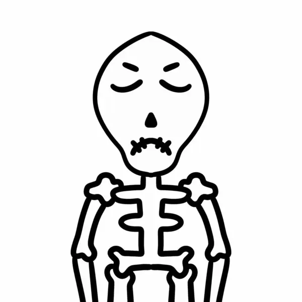cartoon doodle skeleton with bones