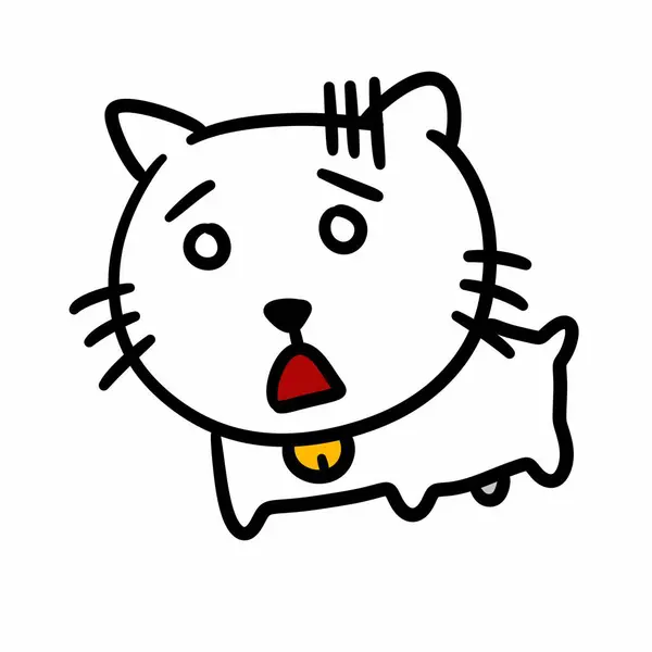 cute cat cartoon on a white background