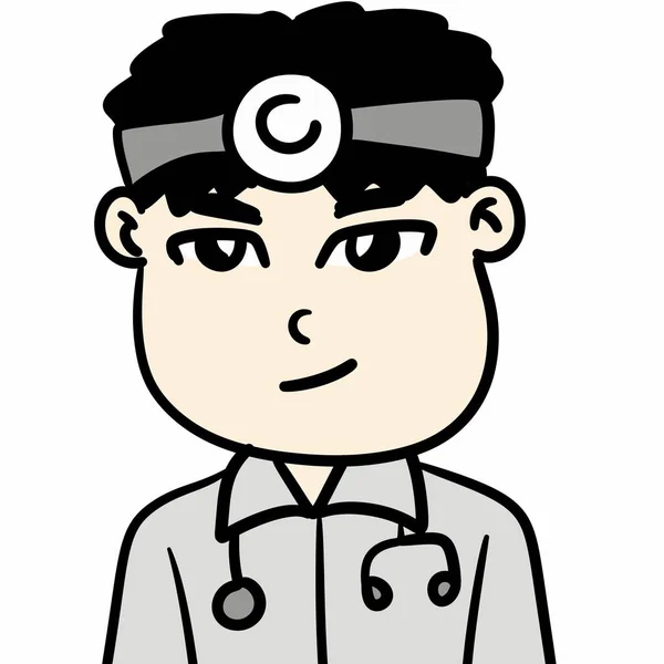 young man doctor cartoon illustration graphic design