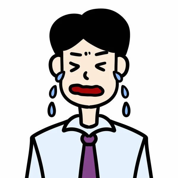 cartoon crying man wearing shirt